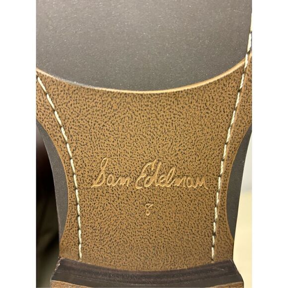 Sam Edelman Mikala Terazzo Leather Back Zip Knee‎ High Riding Boots Brown Sz 8M - Picture 7 of 11